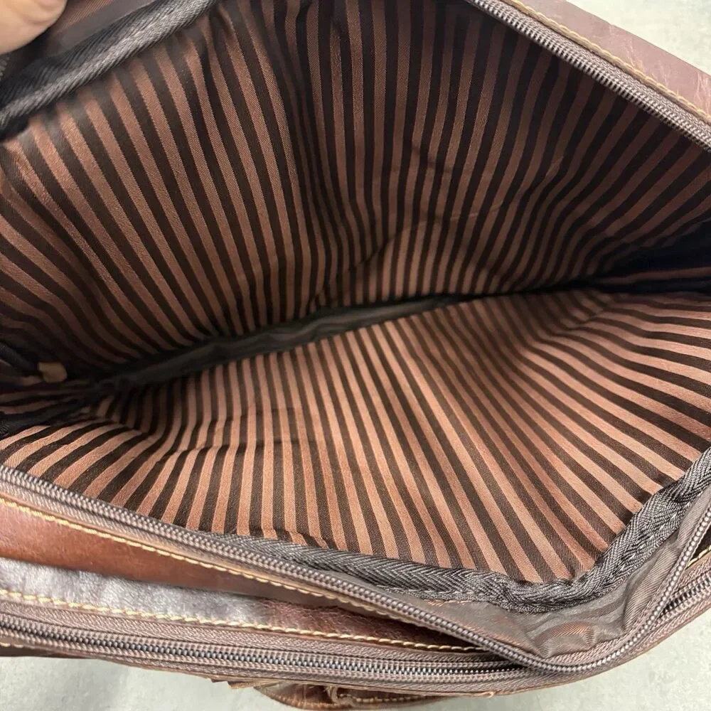 VTG Jack Georges Leather Briefcase Messenger Bag 16x13